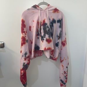 Custom tie dyed cropped hoodie